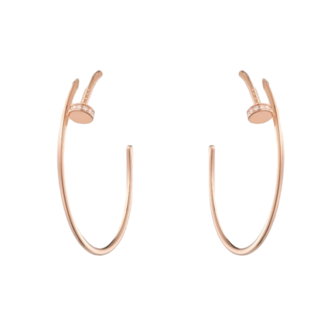 CTEV034 18K Cartier Juste un Clou hoop earrings, large model, diamonds - ccjewelryacc