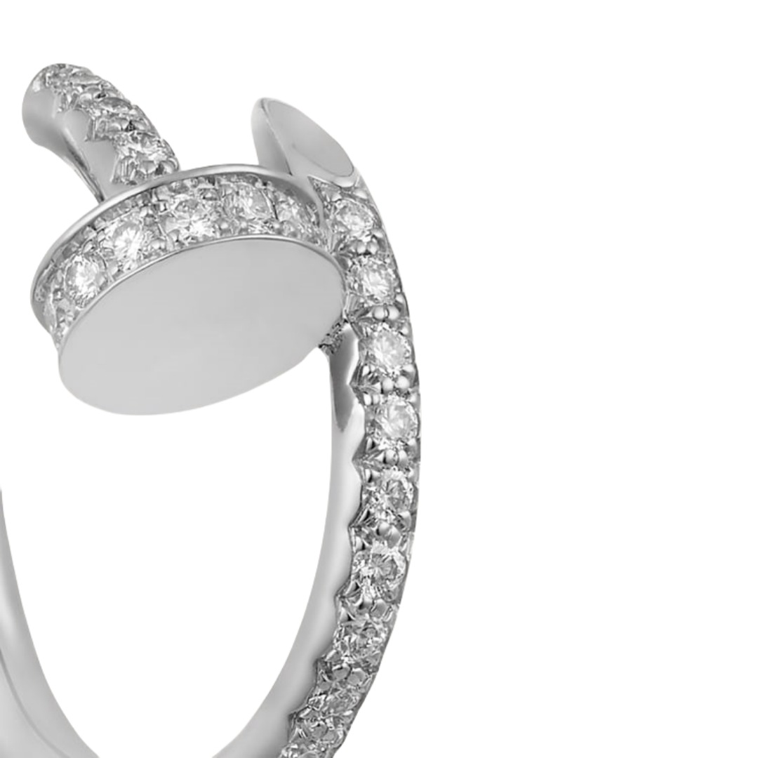 CTEV036 18K Juste un Clou hoop earrings, small model, paved - ccjewelryacc