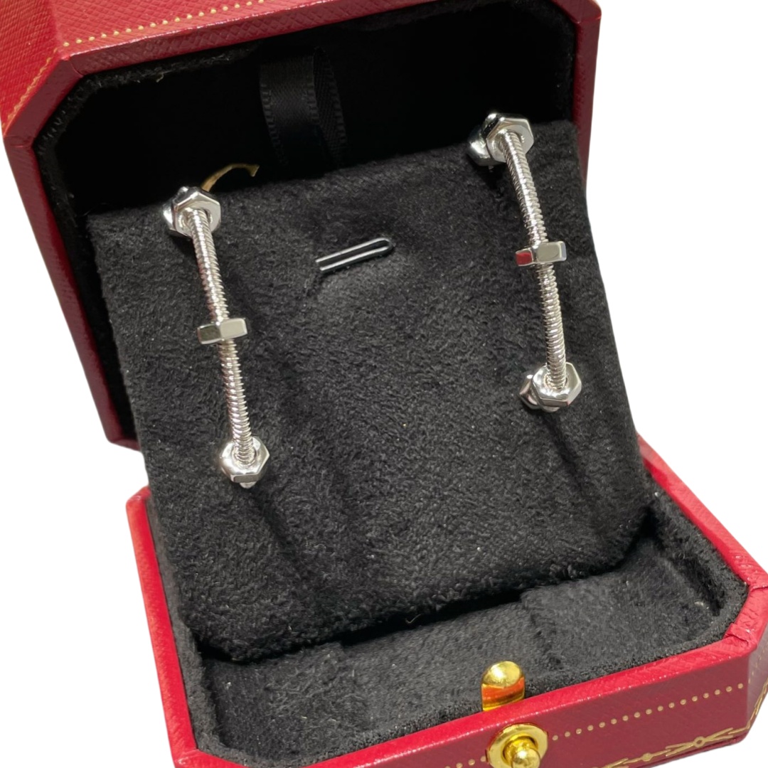 CTEV040 18K ECROU DE CARTIER HOOP EARRINGS - ccjewelryacc