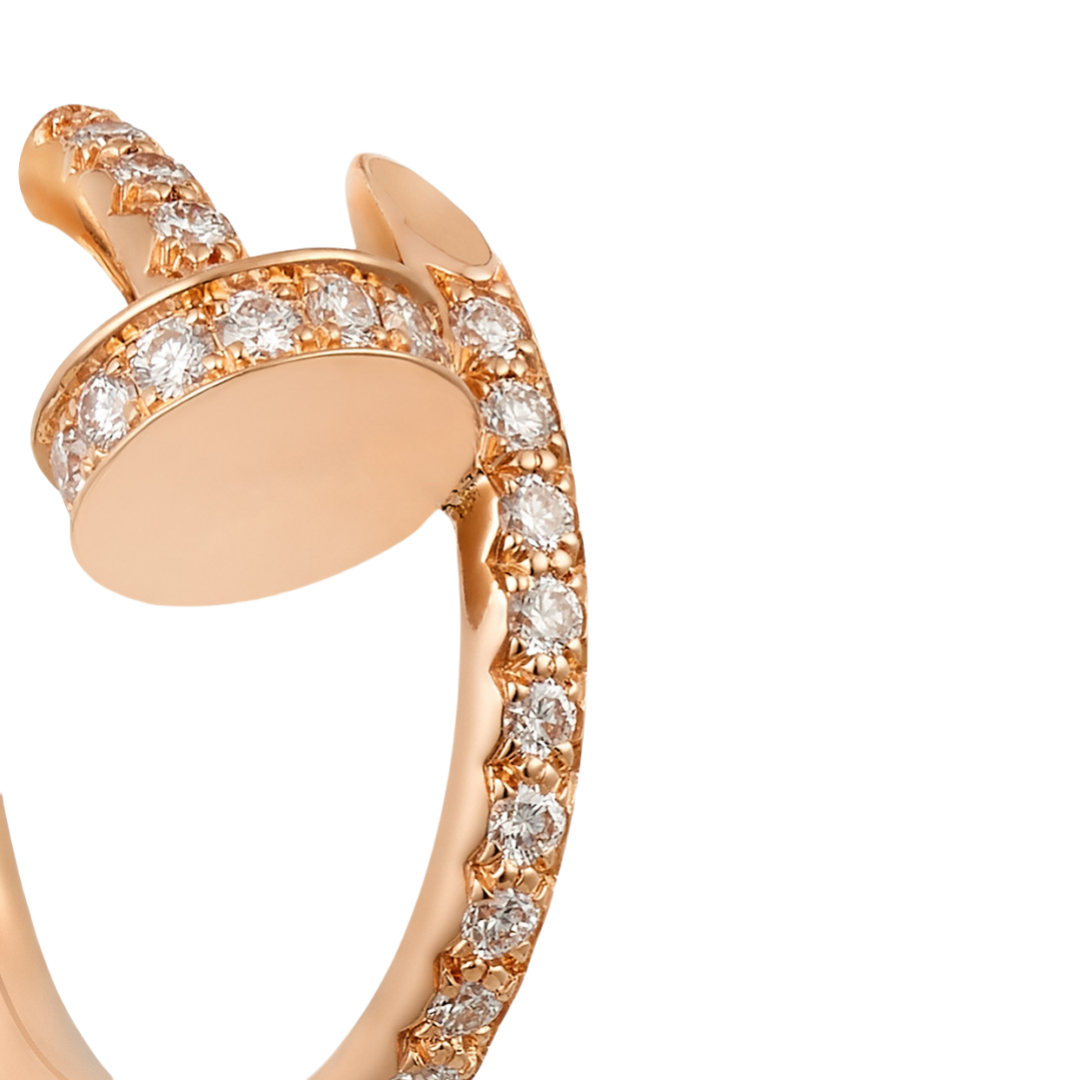 CTEV036 18K Juste un Clou hoop earrings, small model, paved - ccjewelryacc