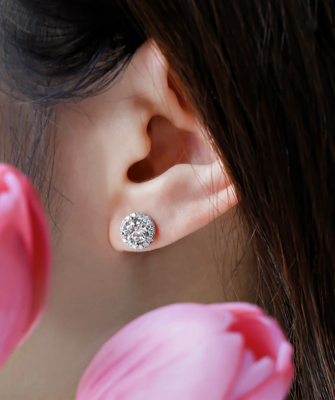 CTEV038 18K Cartier WHITE GOLD DIAMOND DESTINEE EARRINGS - ccjewelryacc