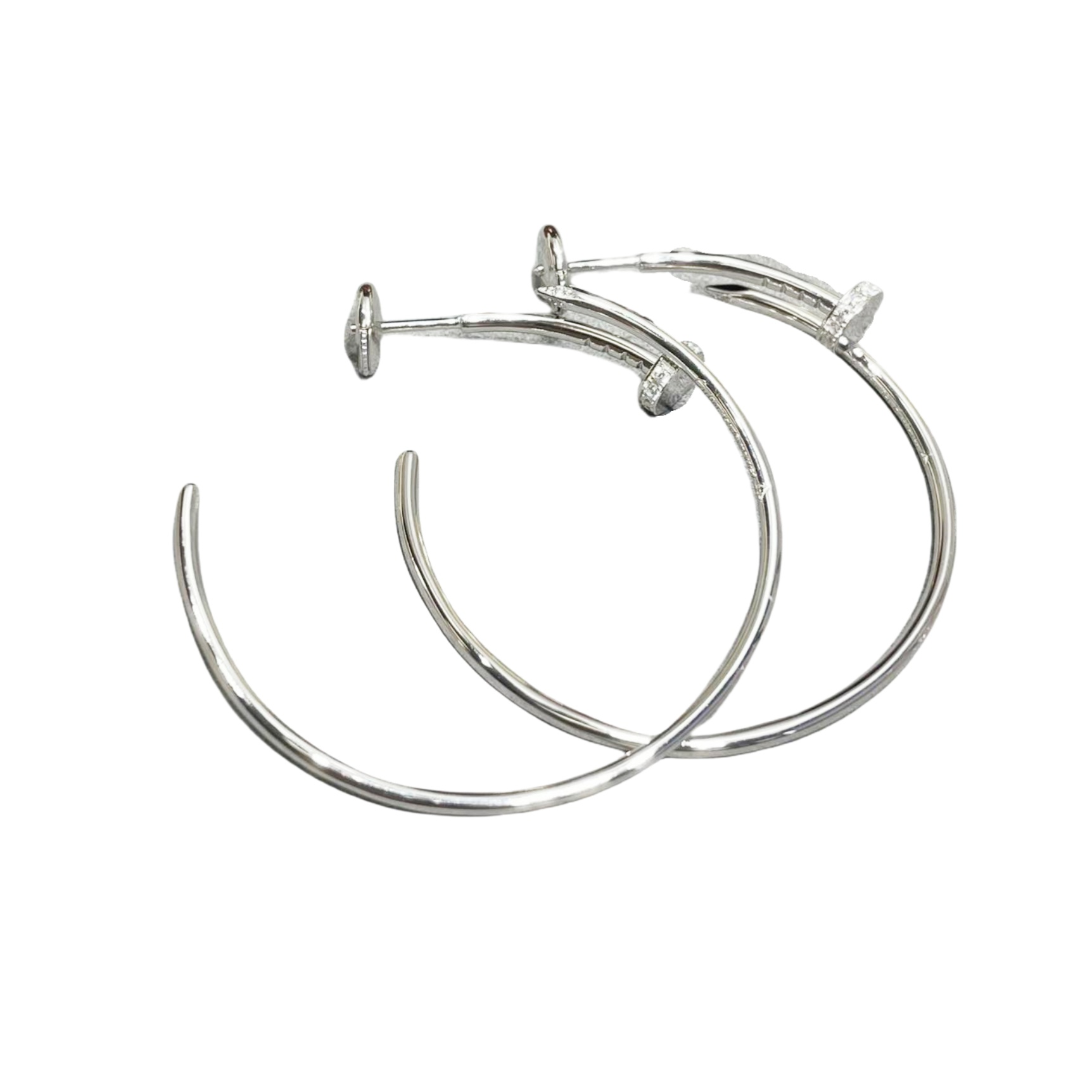 CTEV034 18K Cartier Juste un Clou hoop earrings, large model, diamonds - ccjewelryacc