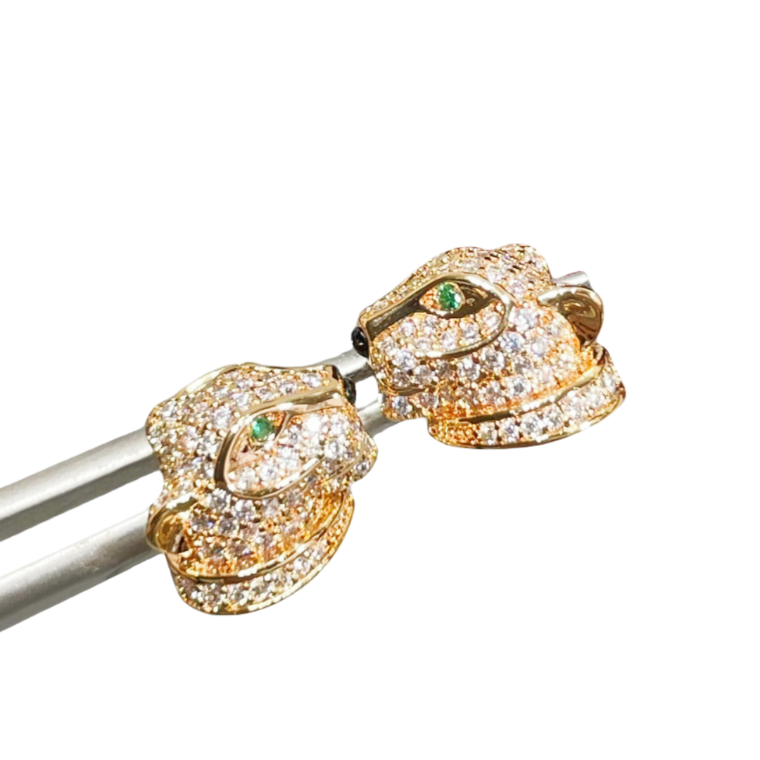 CTEV023 18k Cartier Panthere Heard stud earring - ccjewelryacc