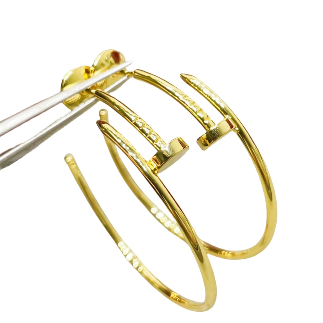 CTEV032 18K Cartier Juste un Clou hoop earrings, large model - ccjewelryacc