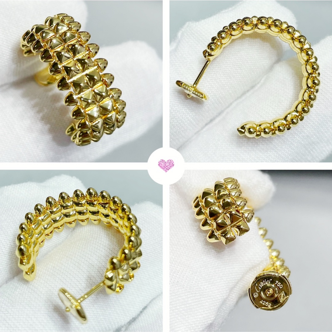 CTEV030 18K Clash de Cartier hoop earrings, double row - ccjewelryacc