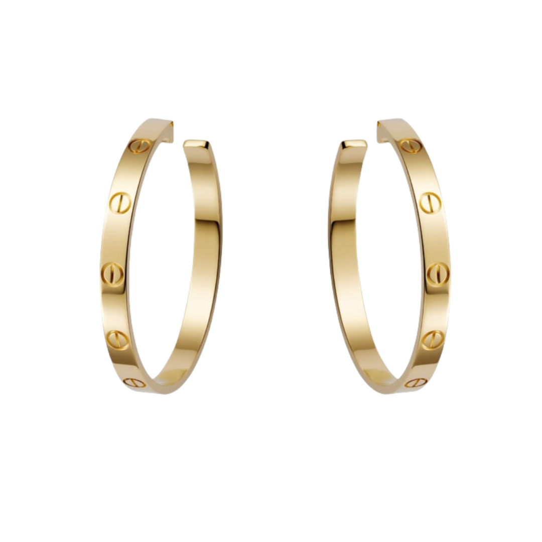 CTEV026 18K Cartier Love Hoop earrings Large Model 3.6mm - ccjewelryacc