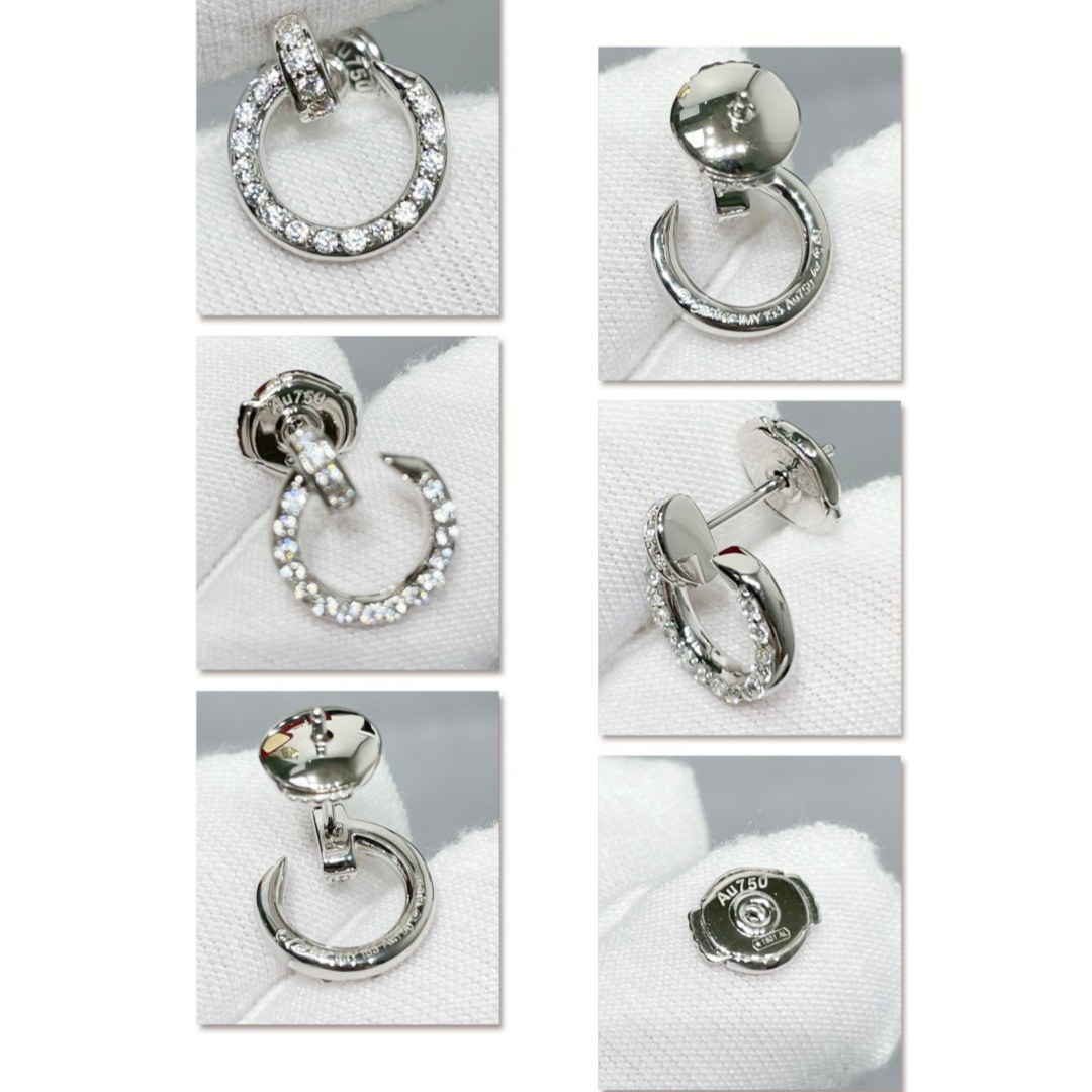 CTEV037 18K Cartier Juste un Clou hoop earrings, small model, paved - ccjewelryacc