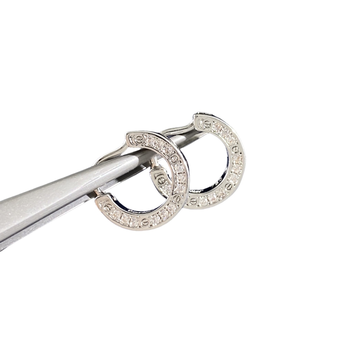 CTE029 Full diamond love hoop earrings paved - ccjewelryacc