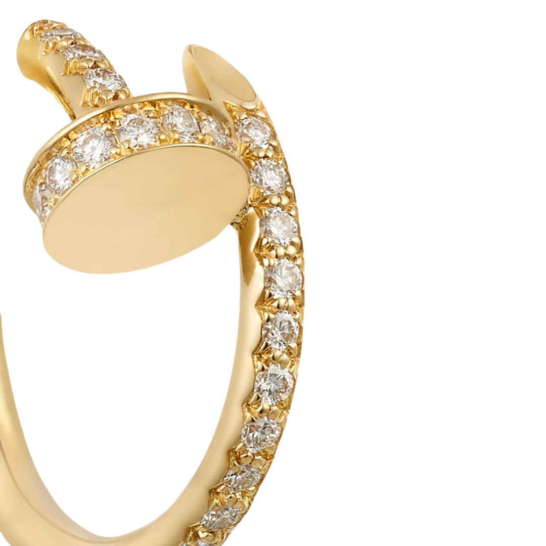 CTEV036 18K Juste un Clou hoop earrings, small model, paved - ccjewelryacc