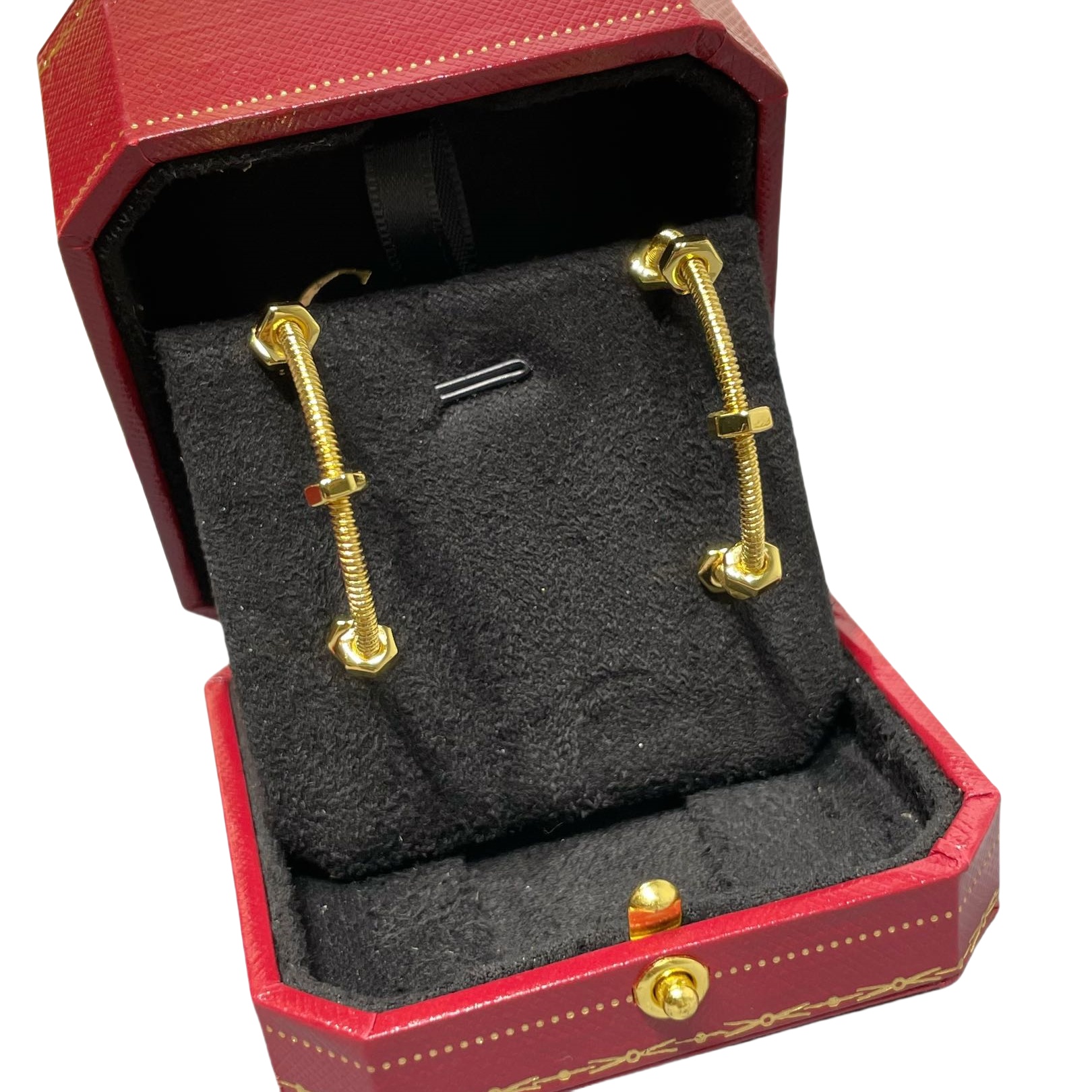 CTEV040 18K ECROU DE CARTIER HOOP EARRINGS - ccjewelryacc