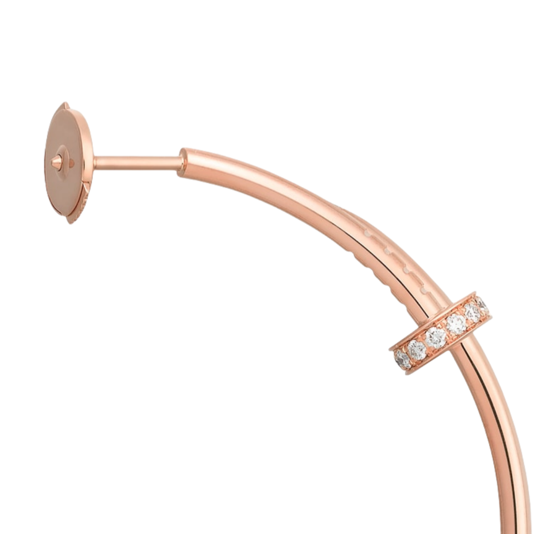 CTEV034 18K Cartier Juste un Clou hoop earrings, large model, diamonds - ccjewelryacc