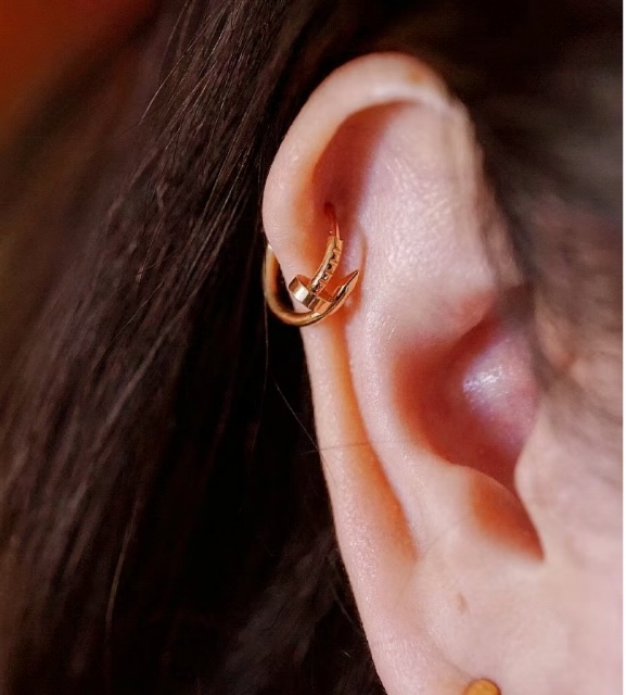 CTEV035 18K Cartier Juste un Clou single hoop earring, mini model - ccjewelryacc