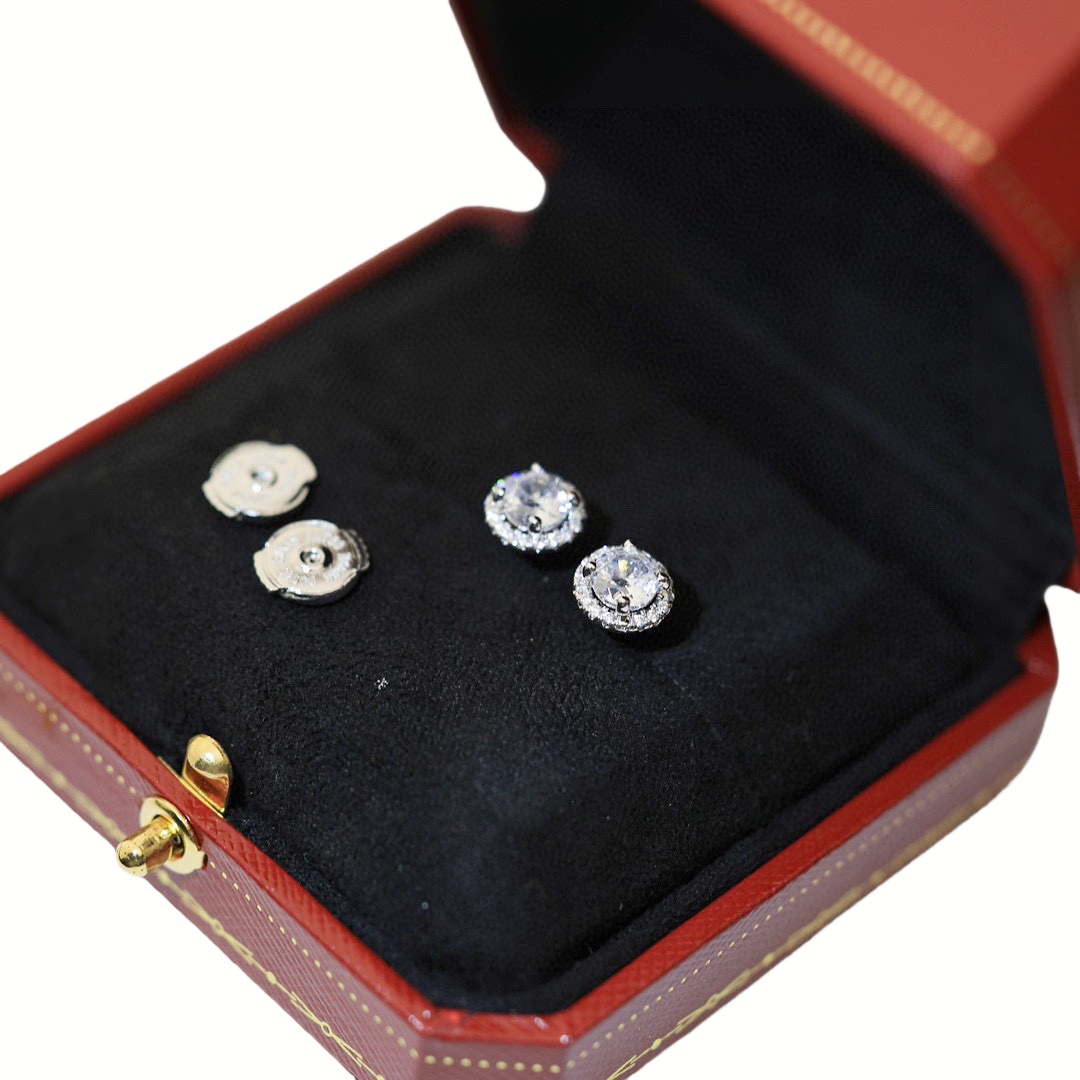 CTEV038 18K Cartier WHITE GOLD DIAMOND DESTINEE EARRINGS - ccjewelryacc