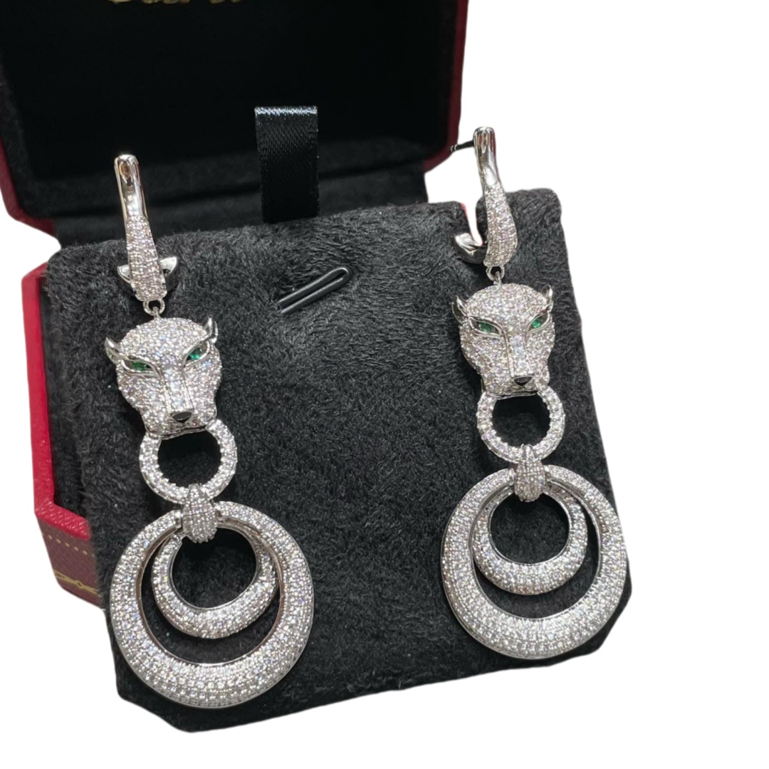 CTEV020 18k PANTHÈRE WHITE GOLD DE CARTIER EARRINGS - ccjewelryacc