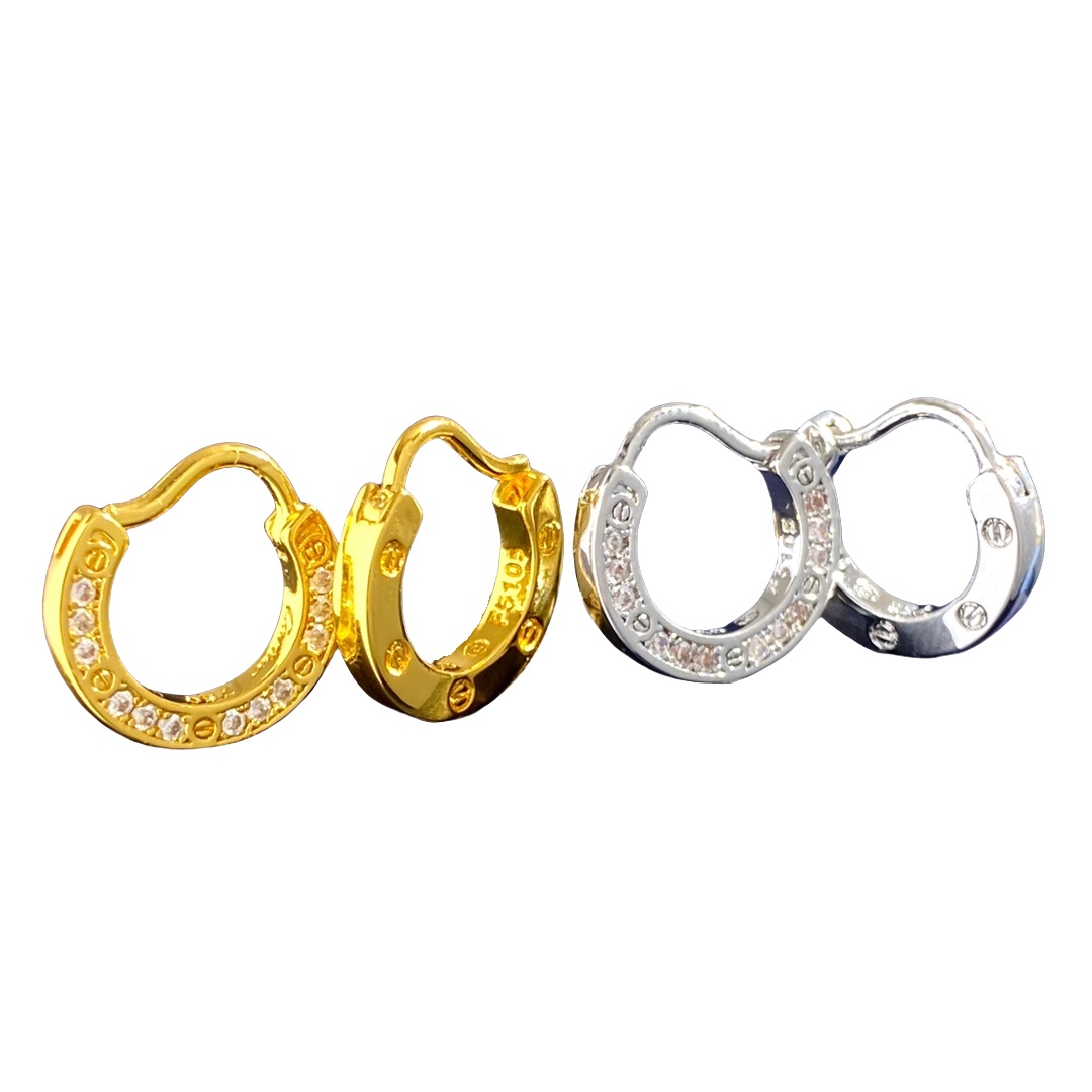 CTE029 Full diamond love hoop earrings paved - ccjewelryacc