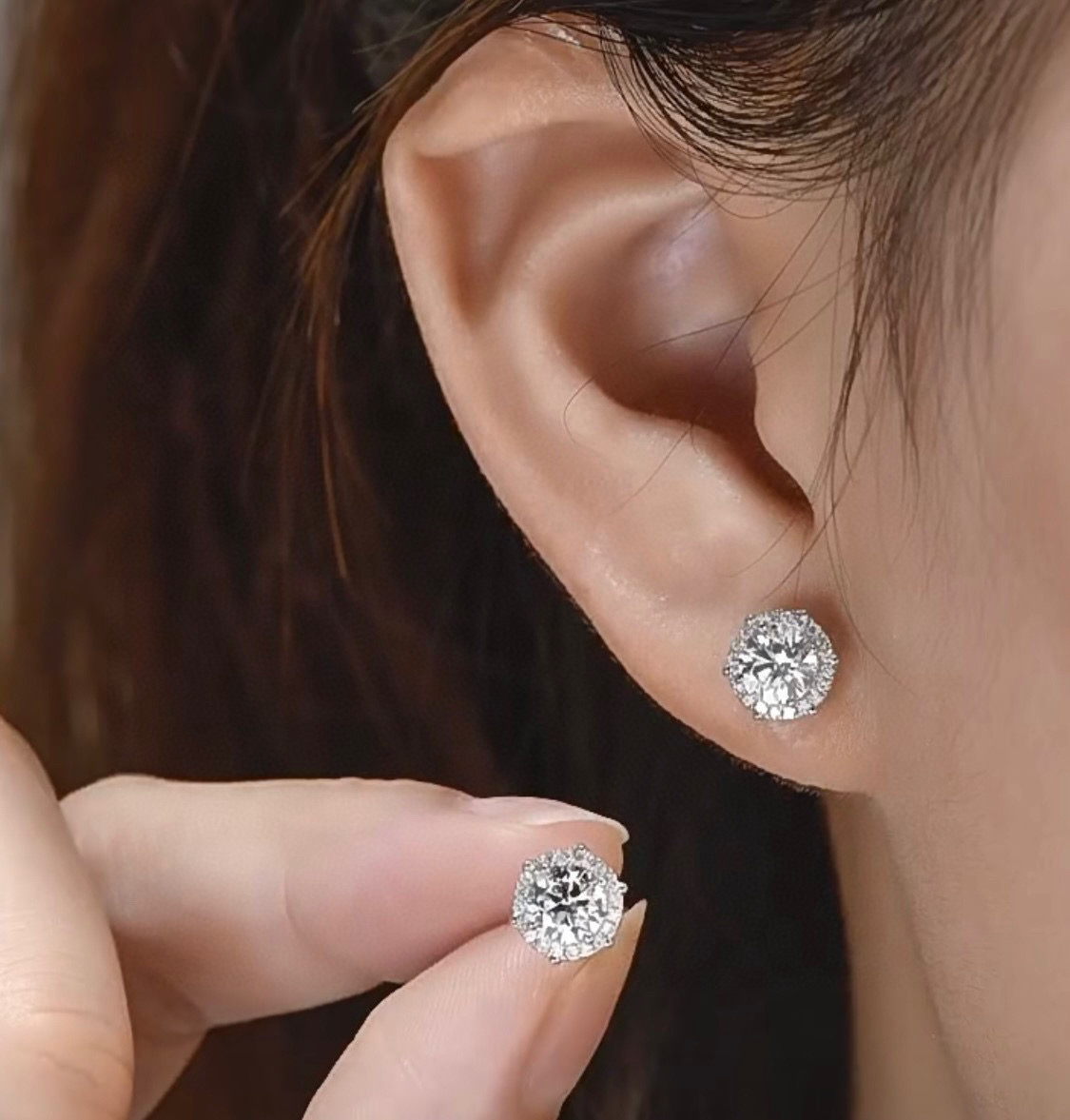 CTEV038 18K Cartier WHITE GOLD DIAMOND DESTINEE EARRINGS - ccjewelryacc