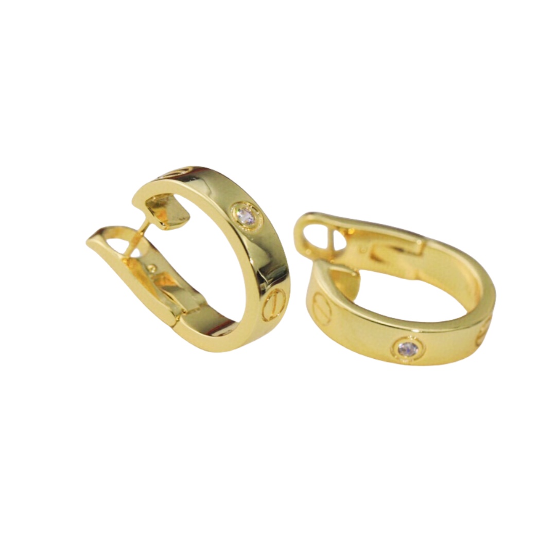 CTE026 1 diamond love earrings clip Mini - ccjewelryacc