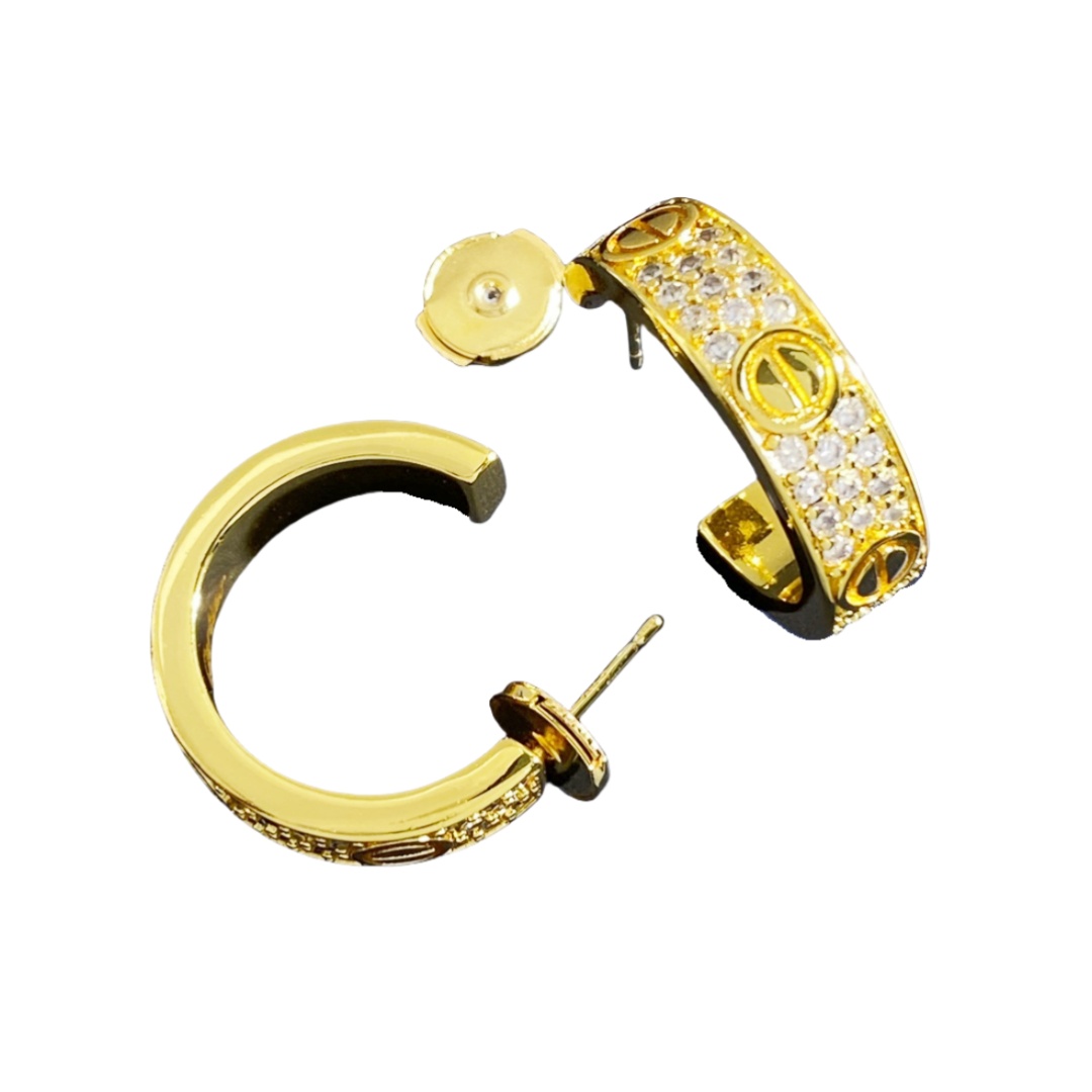 CTE004 Cartier LOVE hoop earrings paved - ccjewelryacc