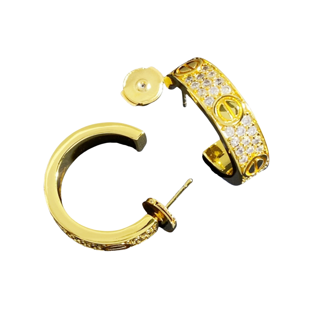 CTE004 Cartier LOVE hoop earrings paved - ccjewelryacc