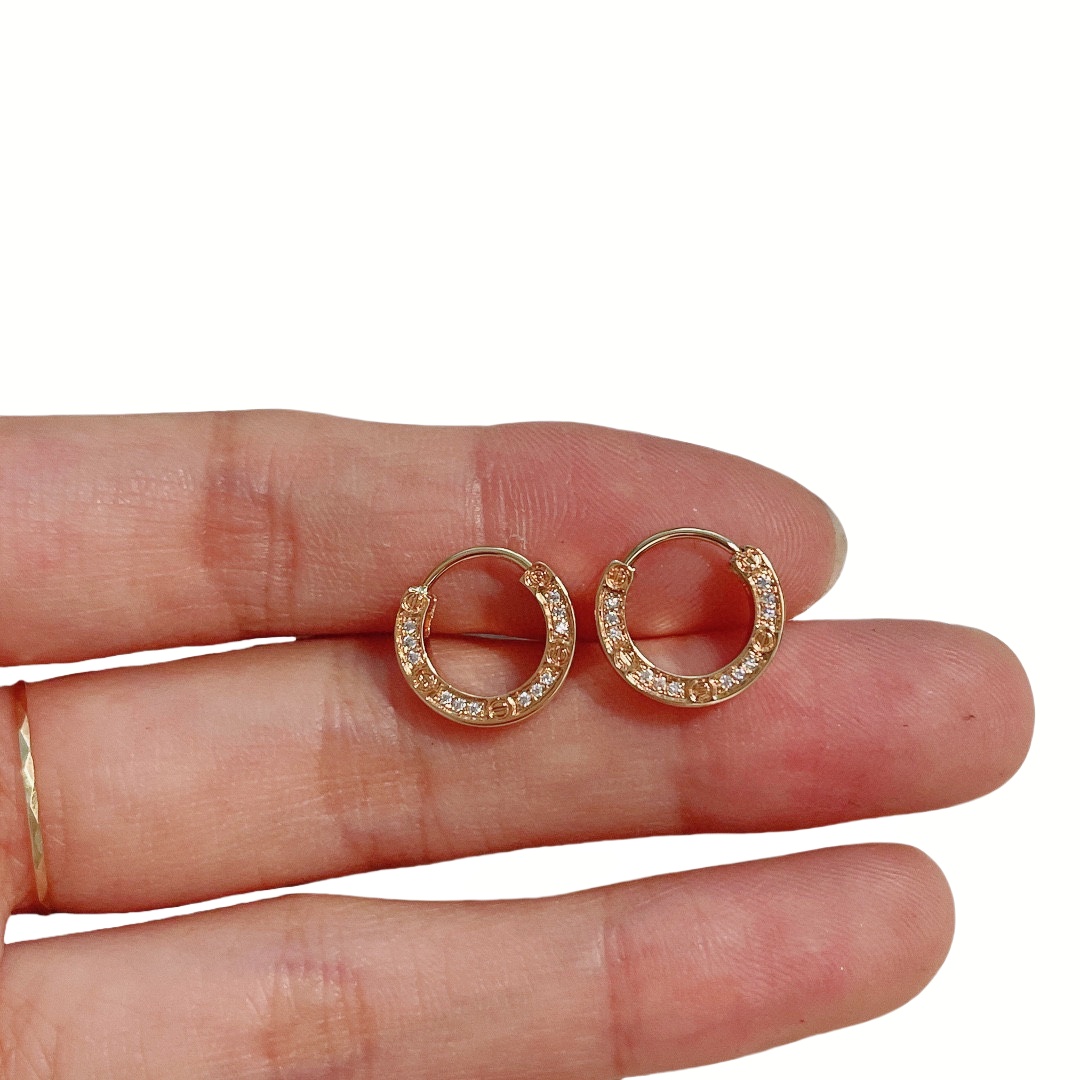 CTEV027 18K Cartier LOVE Hoop EARRING, PAVED - ccjewelryacc