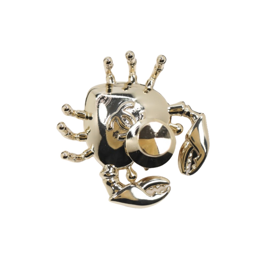 BCB551 Chanel Pink heart crab brooch pin - ccjewelryacc