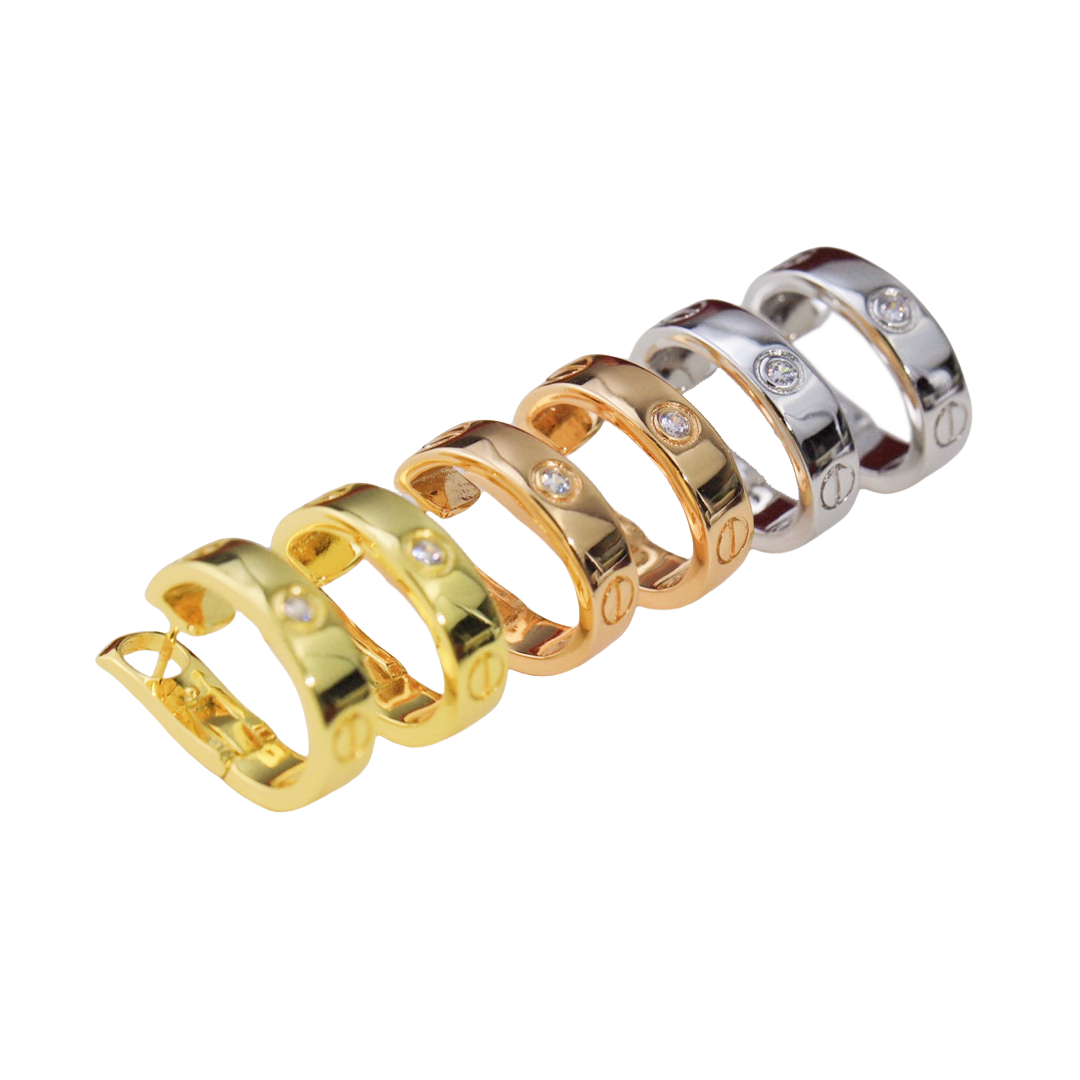 CTE026 1 diamond love earrings clip Mini - ccjewelryacc