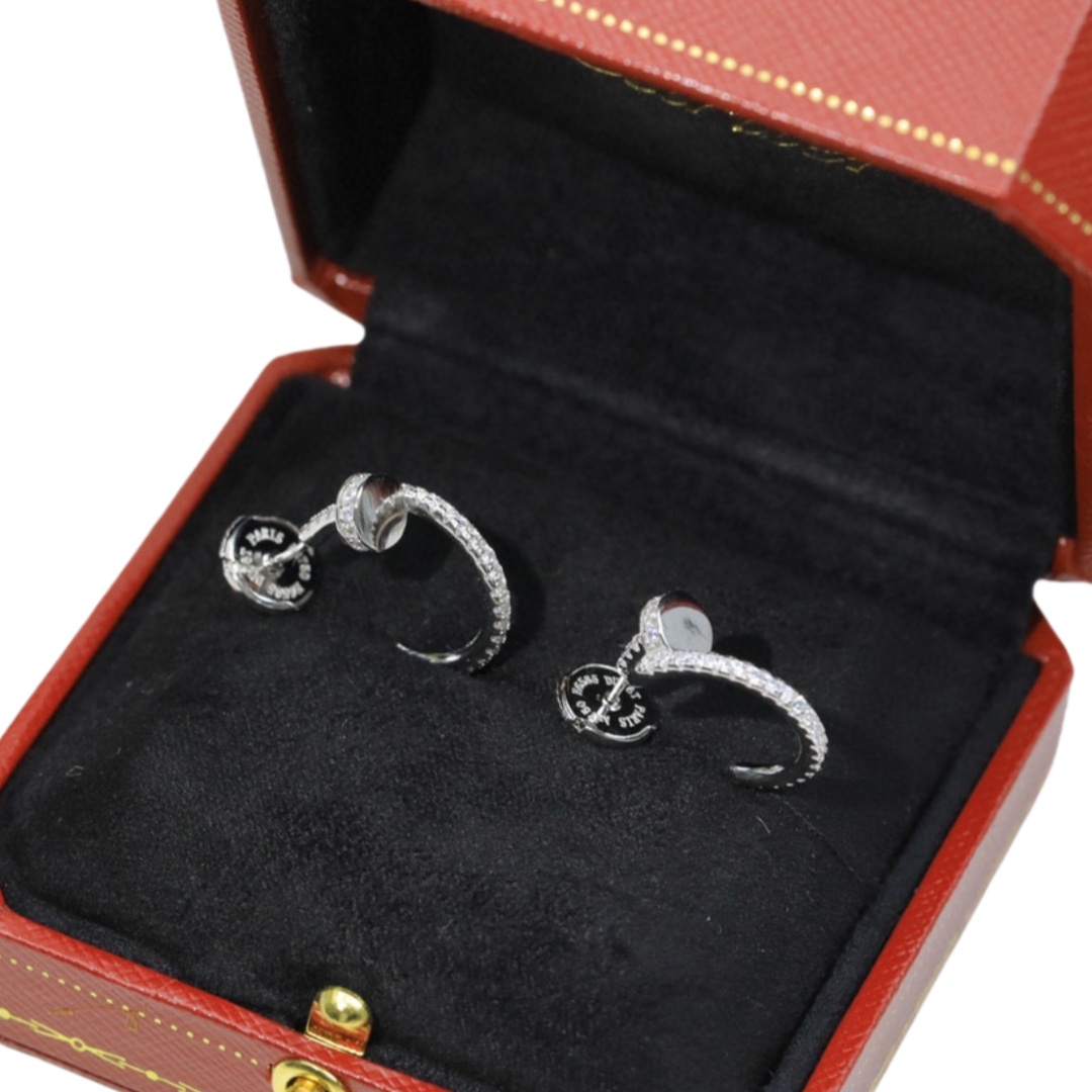 CTEV036 18K Juste un Clou hoop earrings, small model, paved - ccjewelryacc