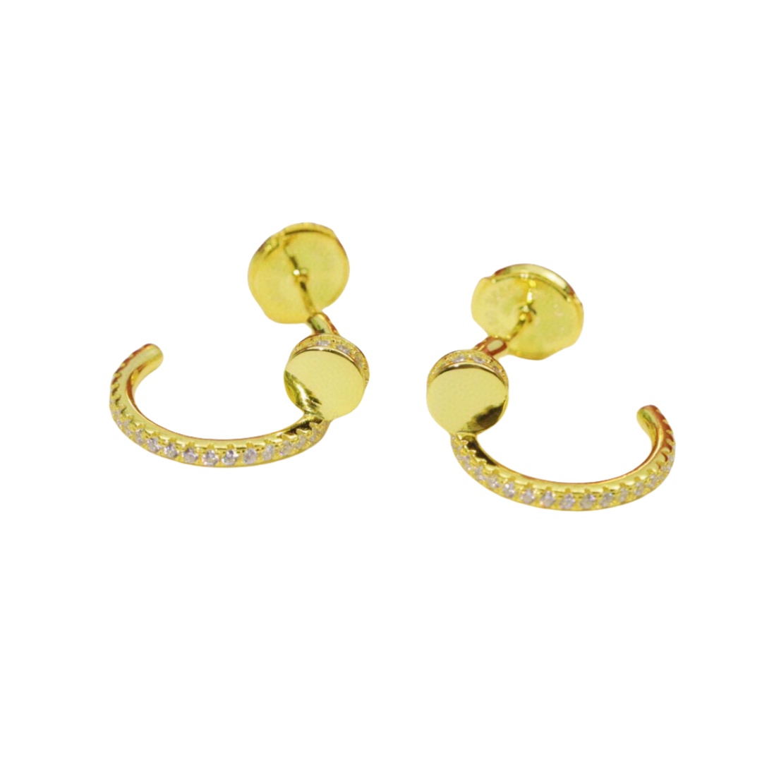 CTEV036 18K Juste un Clou hoop earrings, small model, paved - ccjewelryacc