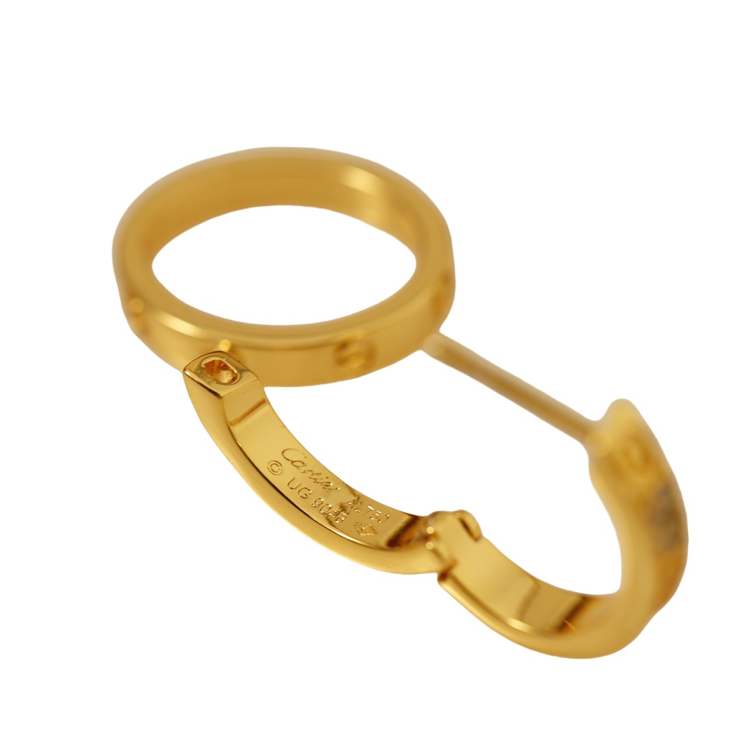 CTEV055 18K Gold Cartier LOVE earrings, multiwear, half-paved - ccjewelryacc