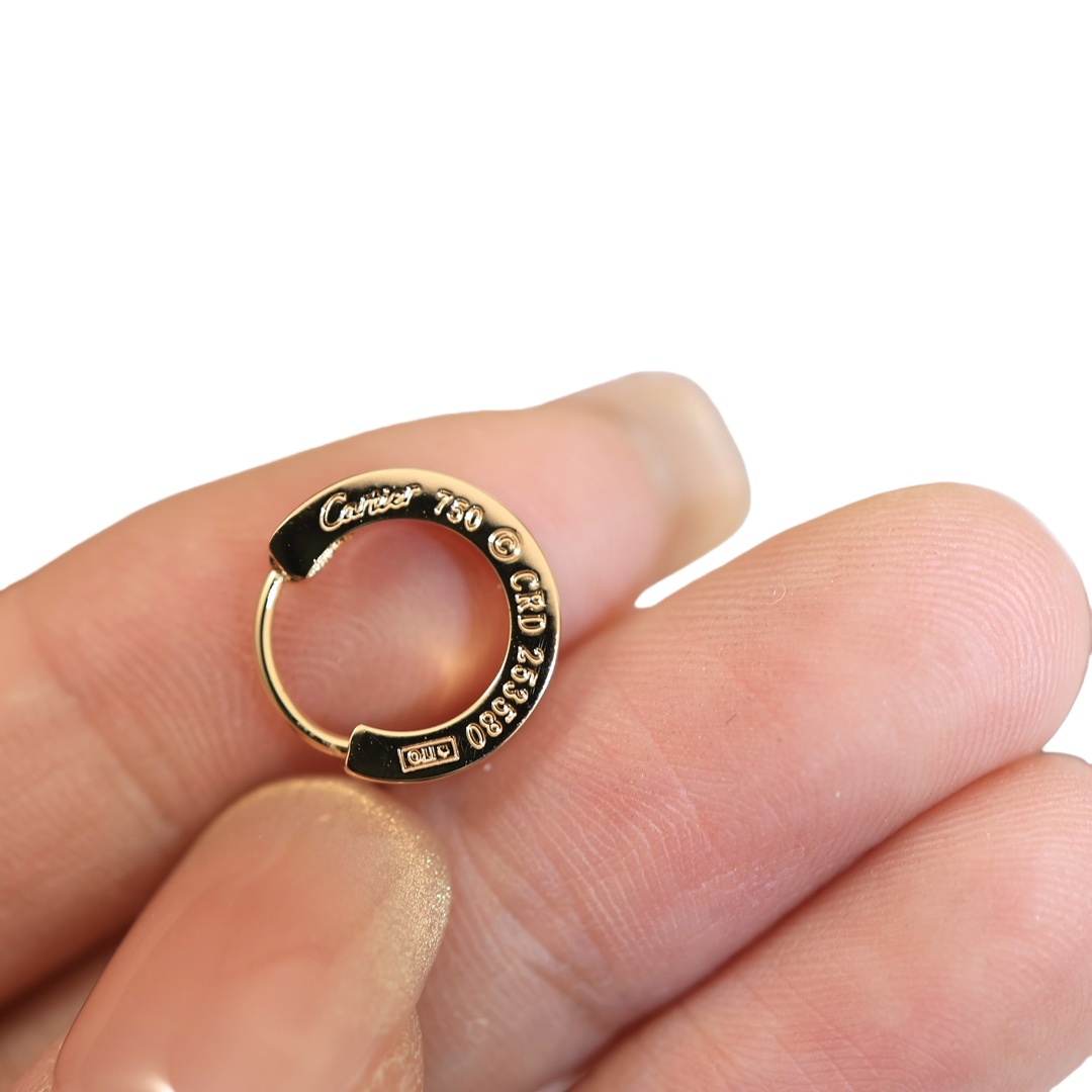 CTEV027 18K Cartier LOVE Hoop EARRING, PAVED - ccjewelryacc