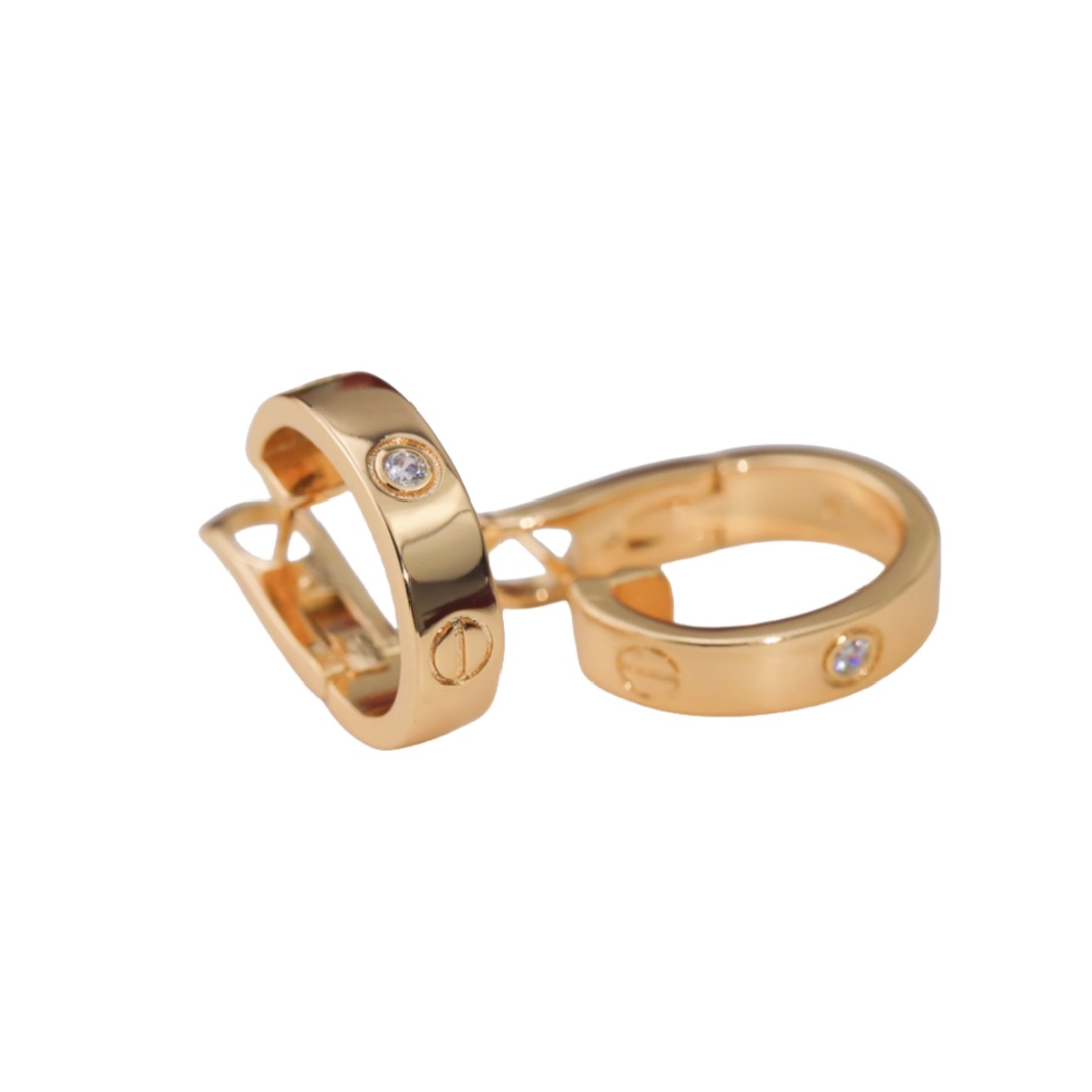 CTE026 1 diamond love earrings clip Mini - ccjewelryacc