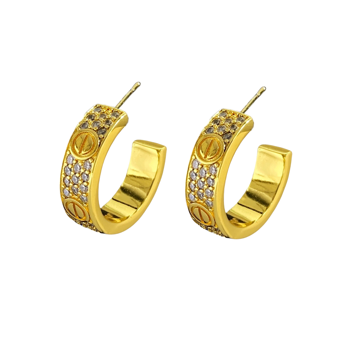 CTE004 Cartier LOVE hoop earrings paved - ccjewelryacc