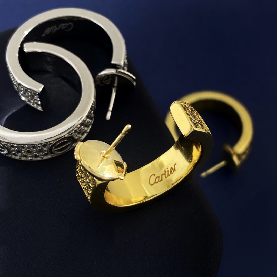 CTE004 Cartier LOVE hoop earrings paved - ccjewelryacc