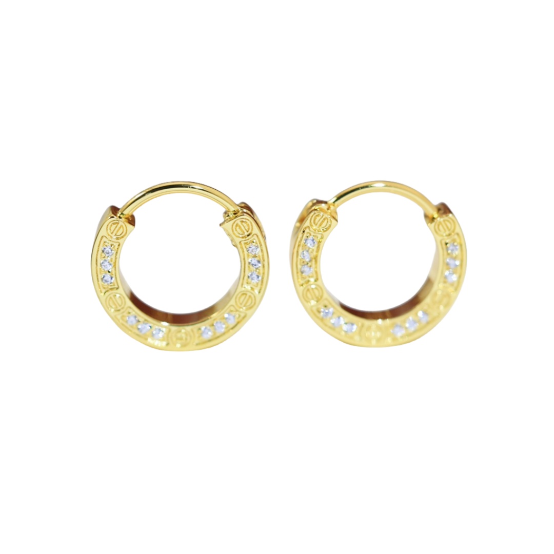 CTEV027 18K Cartier LOVE Hoop EARRING, PAVED - ccjewelryacc