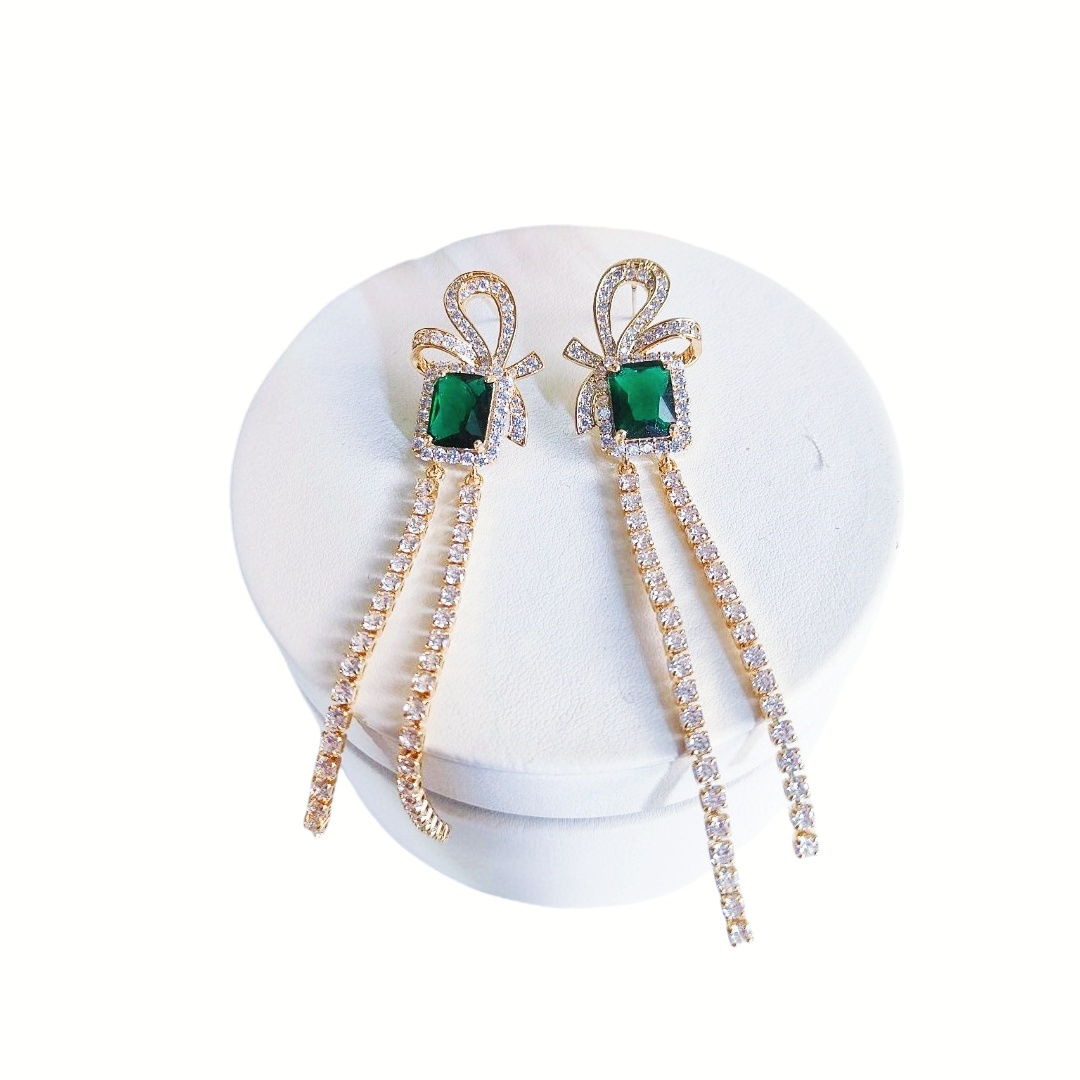 BGE035 Full diamond Magnificent Inspirations tassels earrings - ccfashionjewelry