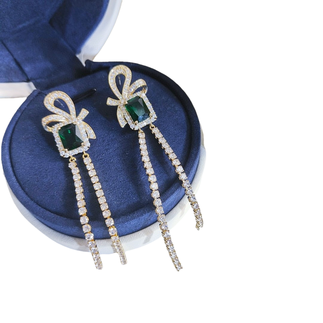 BGE035 Full diamond Magnificent Inspirations tassels earrings - ccjewelryacc