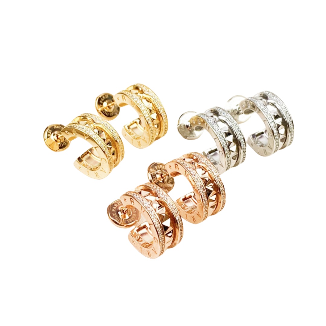 BGE031 Diamond B zero1 rock earrings - ccjewelryacc