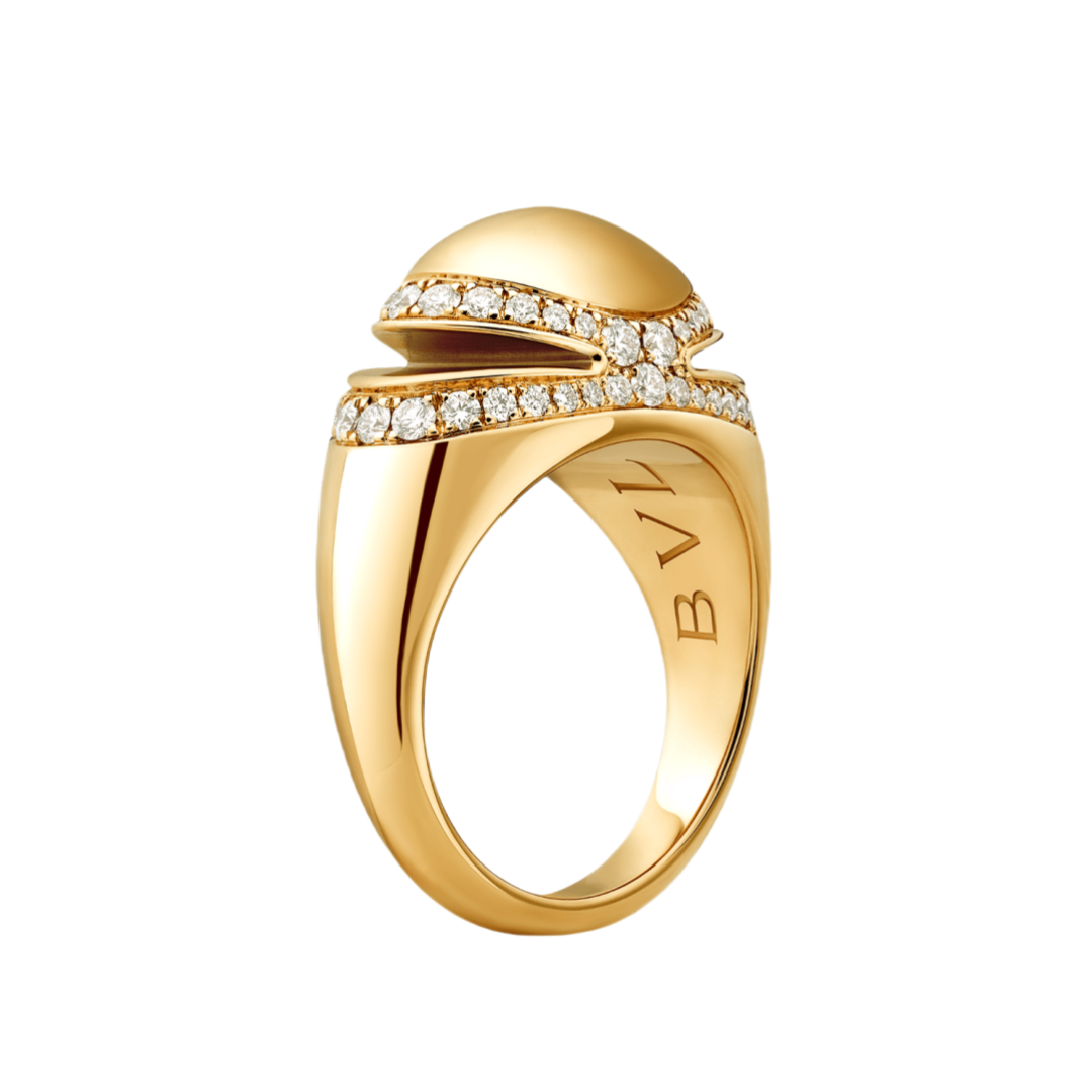 BGRV003 18k Bvlgari Cabochon Diamond Ring - ccjewelryacc