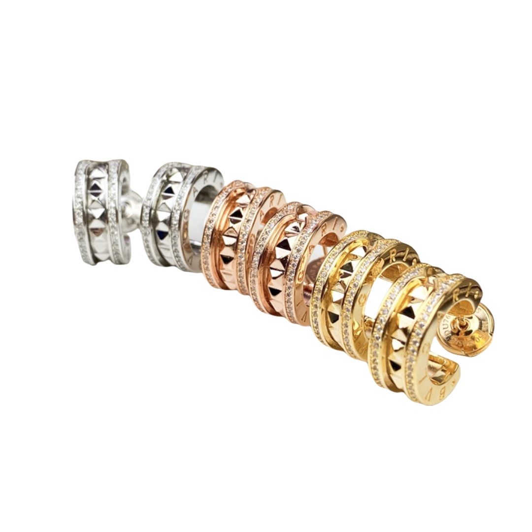 BGE031 Diamond B zero1 rock earrings - ccjewelryacc