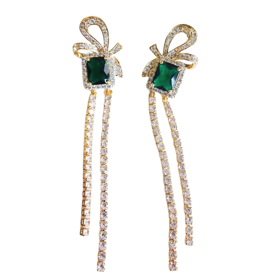 BGE035 Full diamond Magnificent Inspirations tassels earrings - ccfashionjewelry
