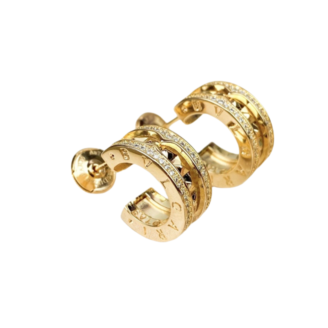 BGE031 Diamond B zero1 rock earrings - ccjewelryacc