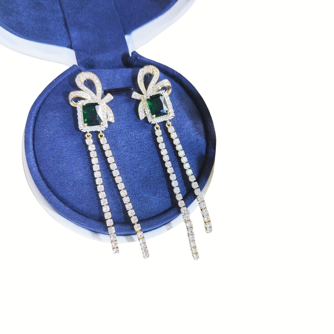 BGE035 Full diamond Magnificent Inspirations tassels earrings - ccjewelryacc