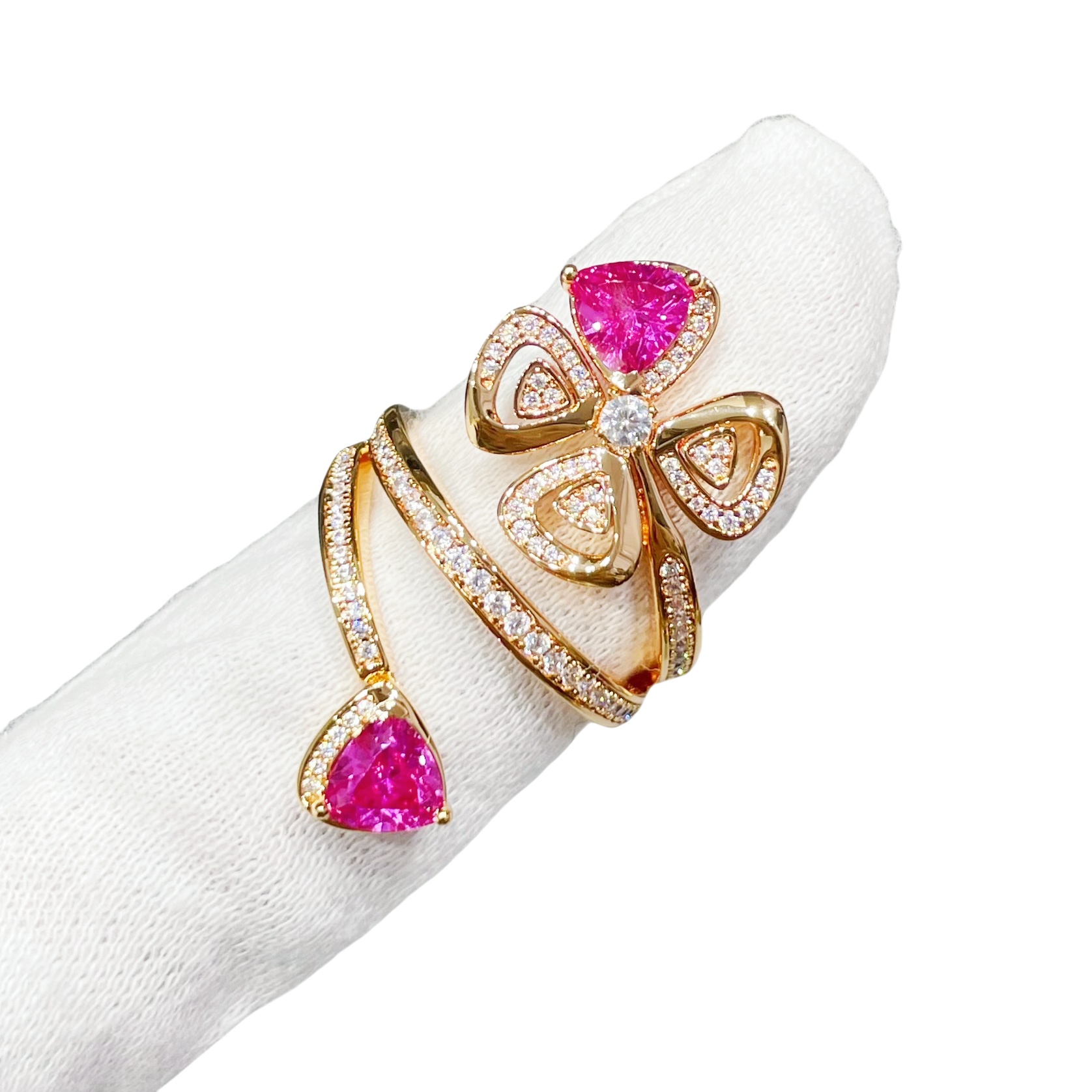 BGRV004 18k Rose gold Fiorever diamond Ring - ccjewelryacc