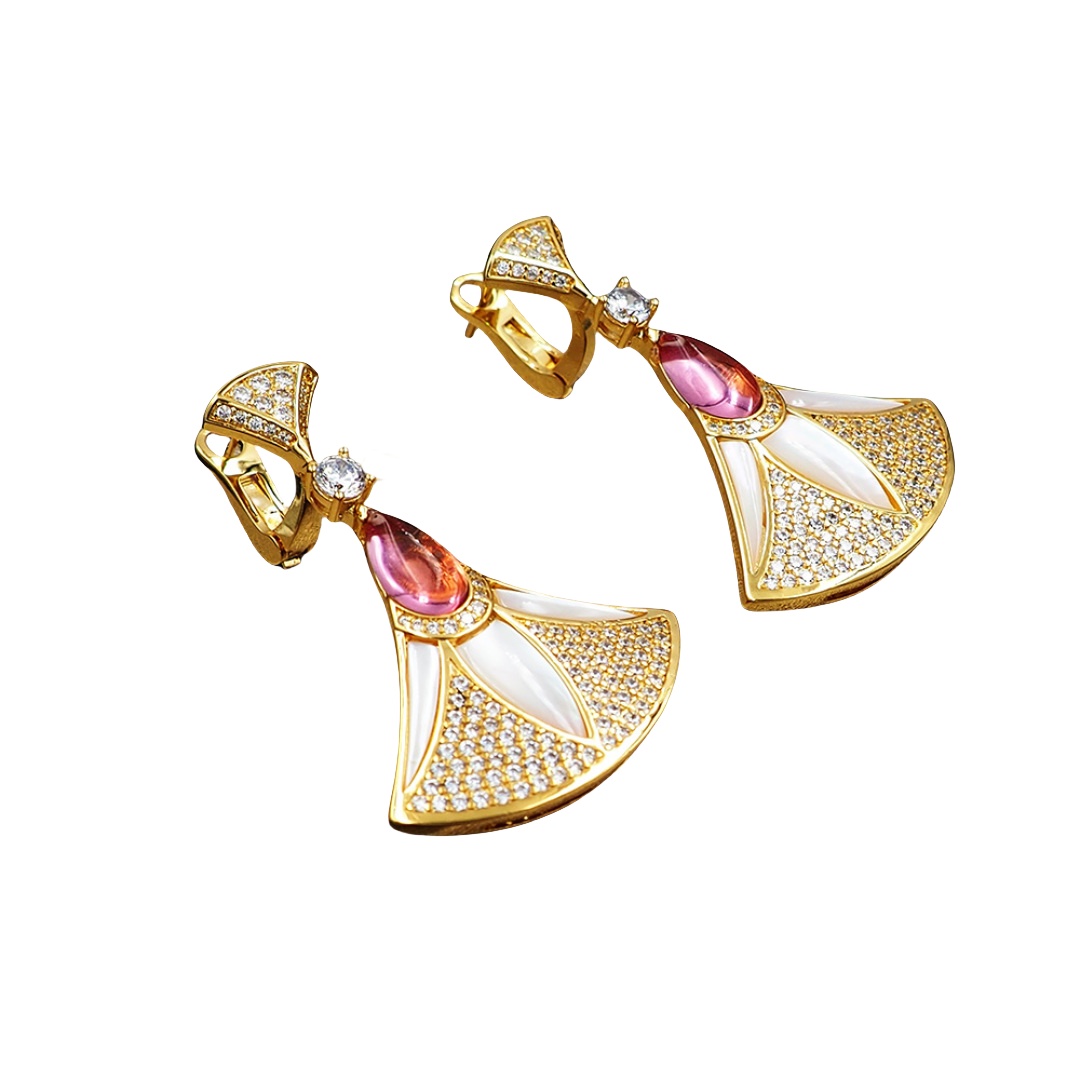 BGEV008 18K Rose Gold  Divas dream earrings - ccjewelryacc