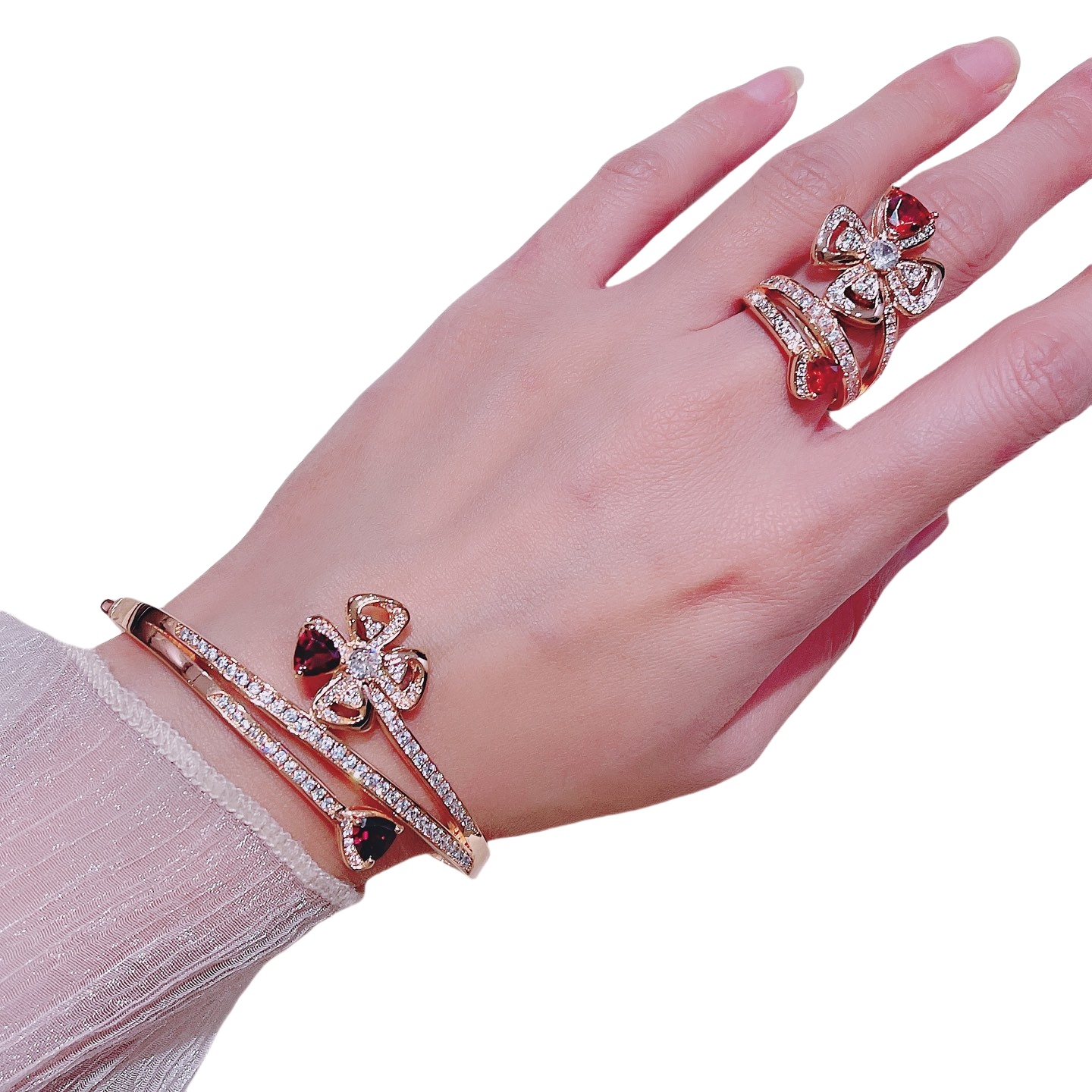 BGS004 Fiorever bracelet and Ring - ccjewelryacc