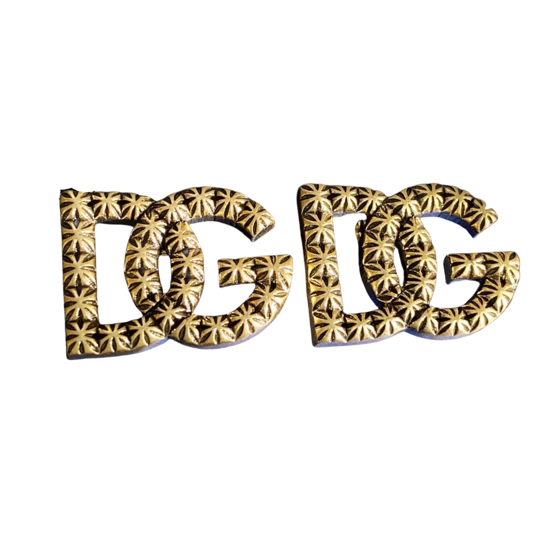 DGE049 Vintage Metal DG logo earrings - ccjewelryacc