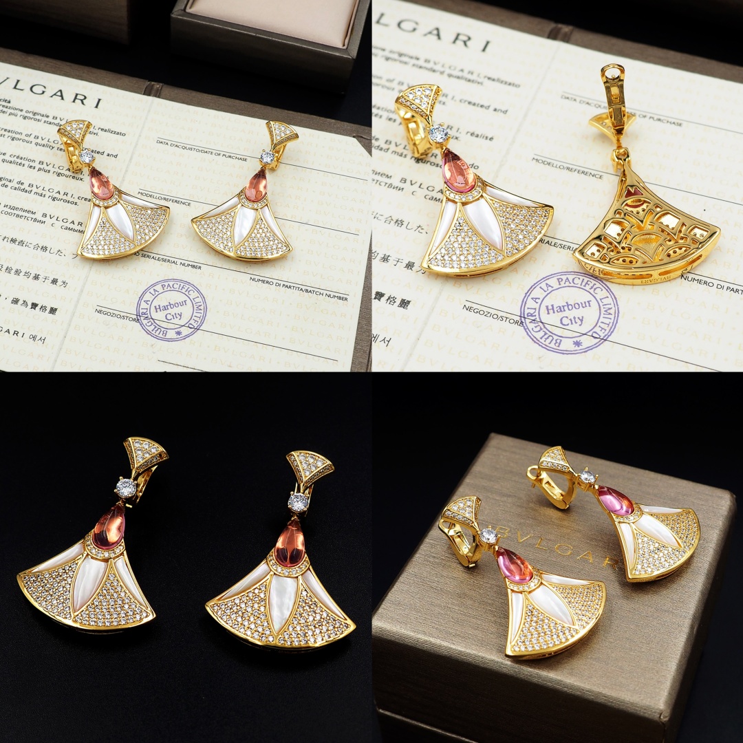 BGEV008 18K Rose Gold  Divas dream earrings - ccjewelryacc