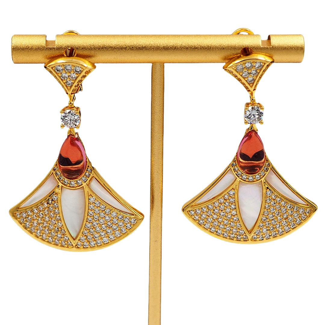 BGEV008 18K Rose Gold  Divas dream earrings - ccjewelryacc