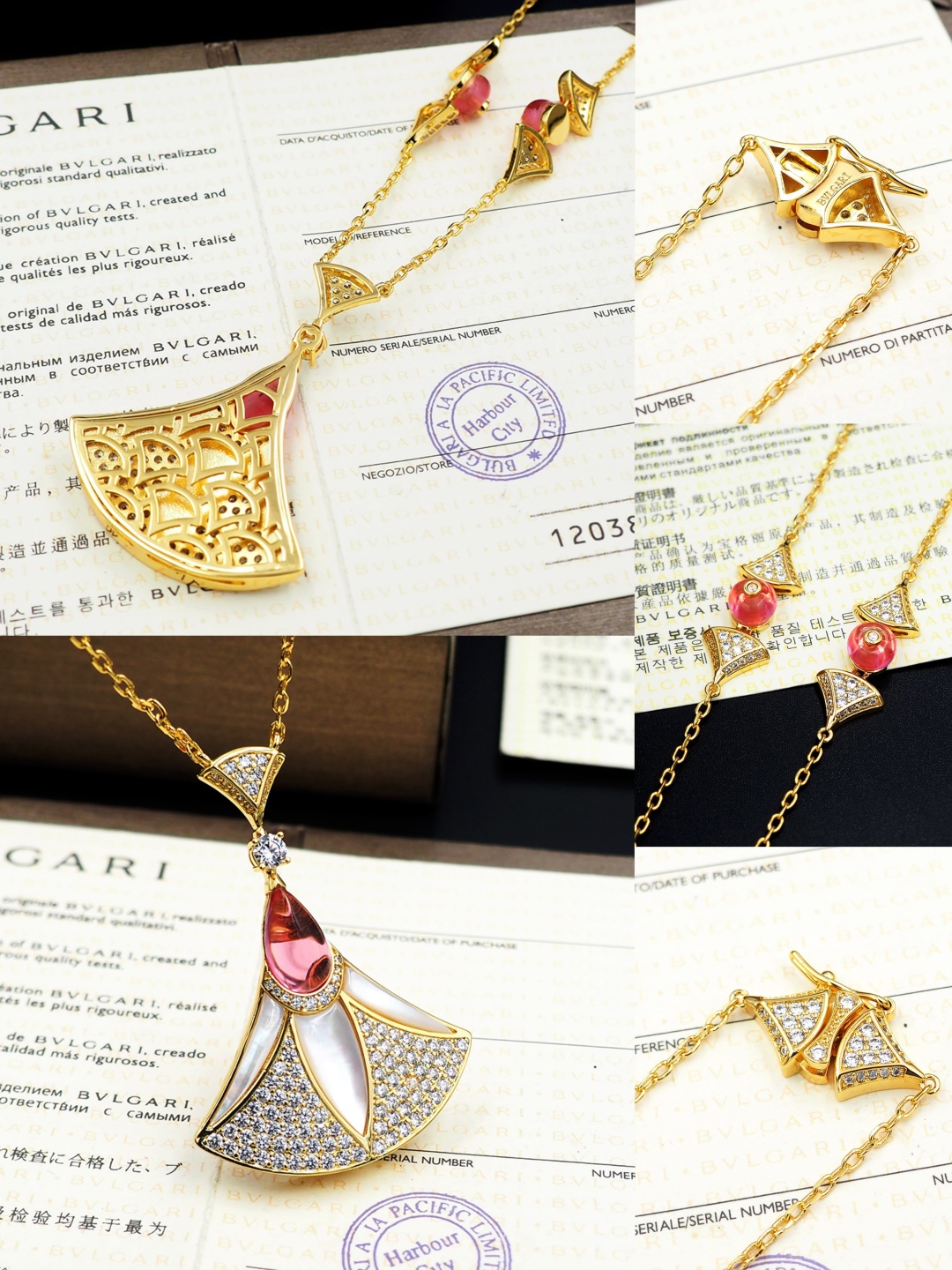 BGNV006 18k Mother of pearl and Diamond Diva's dream necklace - ccjewelryacc