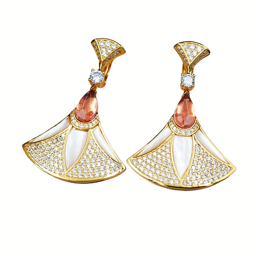 BGEV008 18K Rose Gold  Divas dream earrings - ccjewelryacc